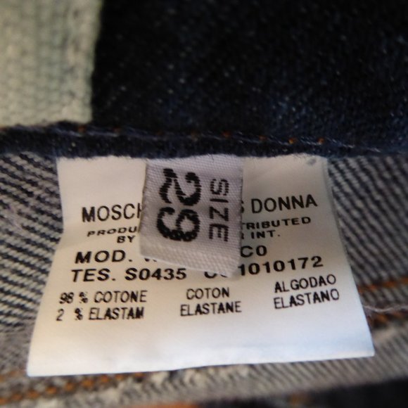 Moschino 26 Blue Vintage Mid-Rise Donna Jeans *Hemmed *Altered Straight Boot Cut - Picture 10 of 16